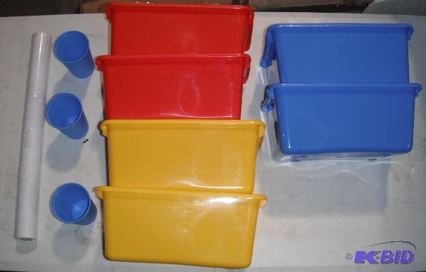 Art Supplies - 6 plastic baskets -&nbsp2 yel...