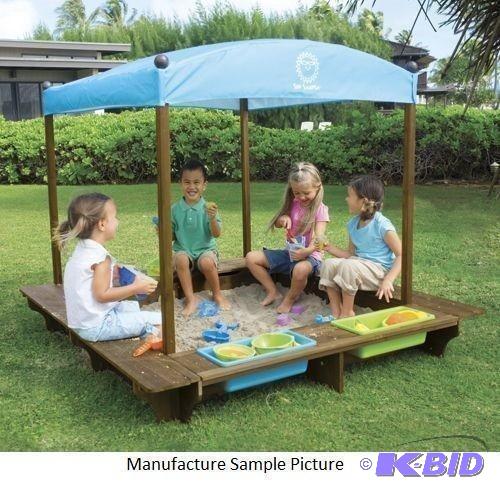 Kidcraft 5 x 5 Sandbox - Our hardwood sandbox...