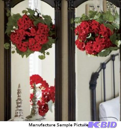 Set of 2 Geranium Wreaths - Realistic geraniu...