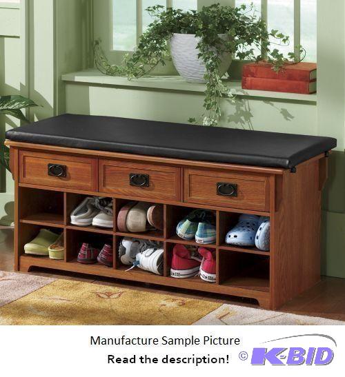Mission Shoe Bench - With a padded bench, 3 s...
