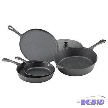 NEW Chefs Mark 5-Pc. Cast Iron Cookware Set. ...