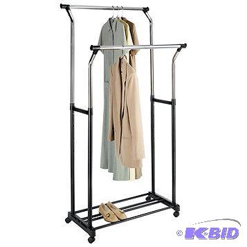 NEW Alcove Double Adjustable Garment Rack. MS...