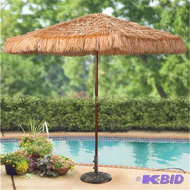 lot E12 image: CASTLECREEK 9 Thatched Tiki Patio Umbrella