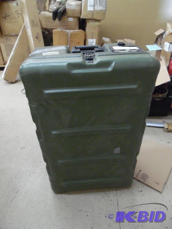lot E18 image: Hardigg Vintage Wheeled Medical Chest, U.S. Military surplus