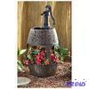 lot F17 image: CASTLECREEK Wooden  Barrel Fountain Planter
