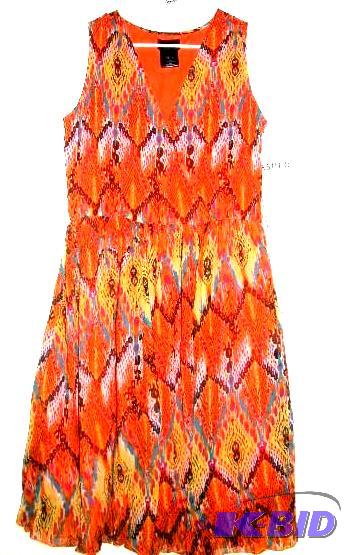 Ashro orange print dress size 12