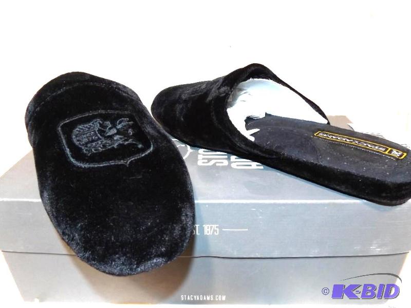 stacy adams black slippers size 8