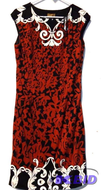 Midnight velvet red and black print dress size 10