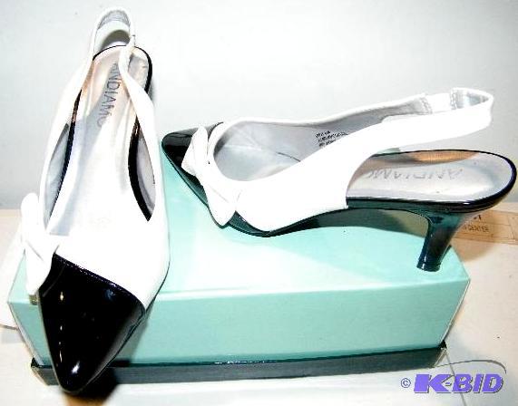 andiamo black and white heels size 8 12