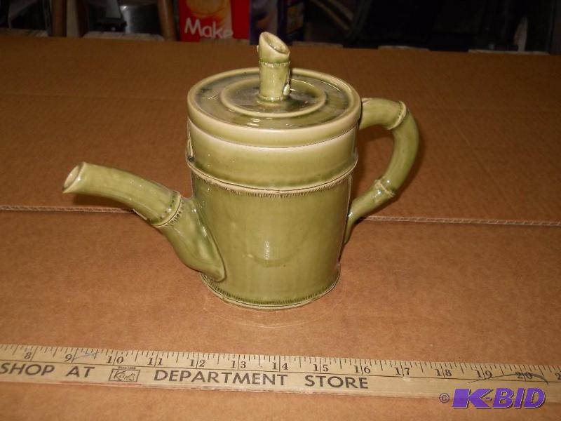 lot 38 image: Clay Potted Tea Pot. Handmade.