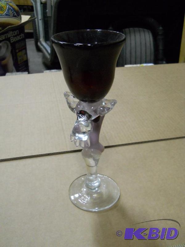 lot 44 image: Handmade Wine Glass. Womans Figure.