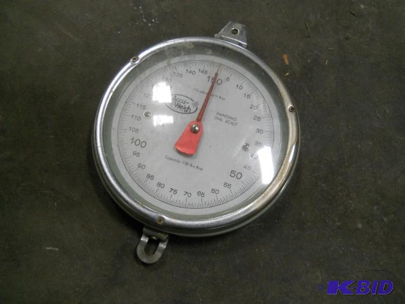 lot 48 image: Accu Weigh Hang Dial Scale. 150 LB Capacity.