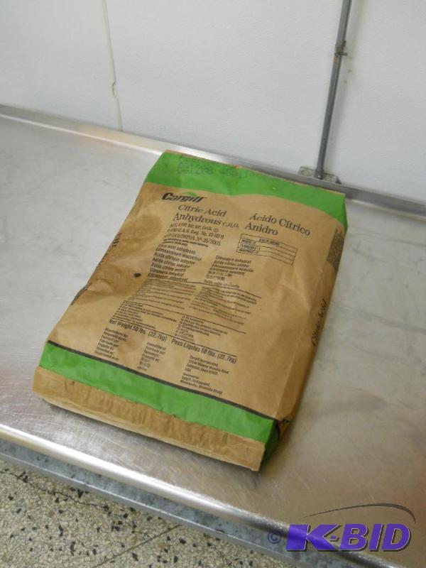 lot 77 image: NEW 50 Lb Bag of Cargill Citric Acid. NEVER OPENED.