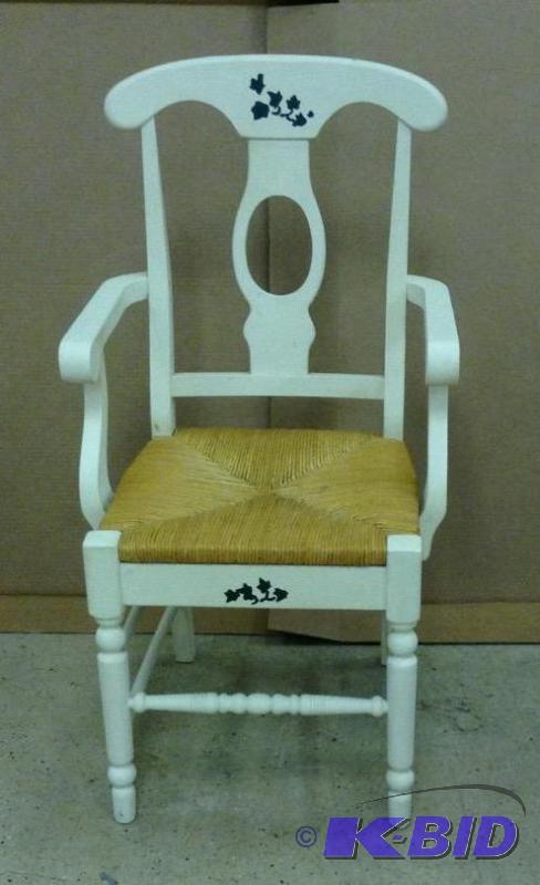 lot 3 image: Painted Wood & Rattan Chair