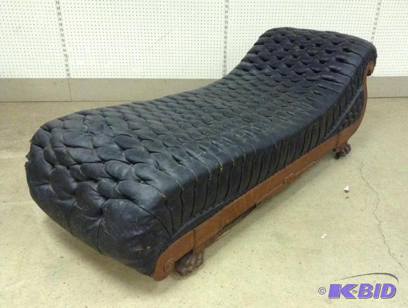 Leather deals fainting couch