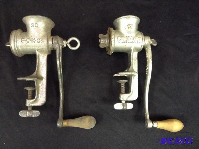 lot 54 image: Antique MeatFood Grinders