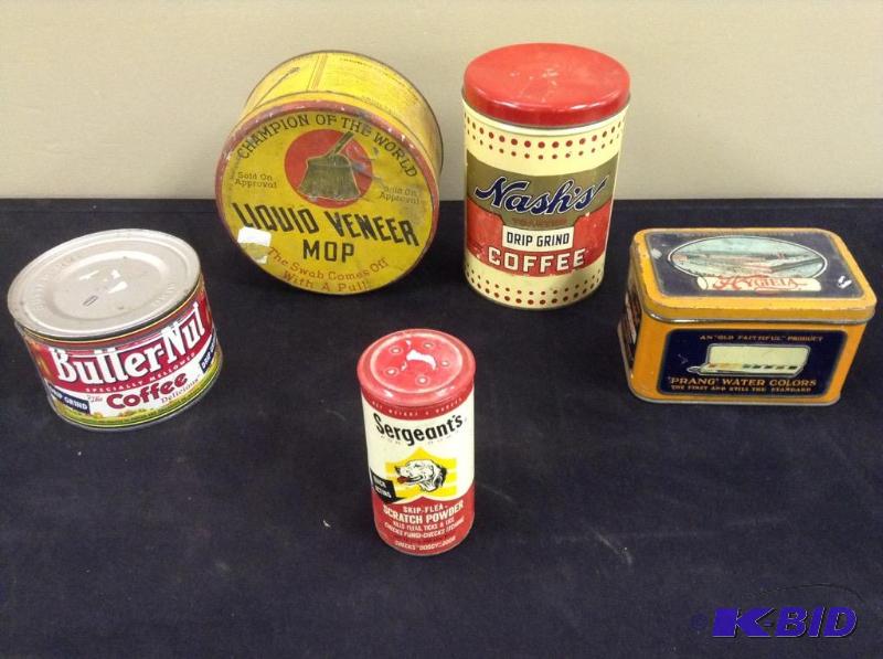lot 55 image: Group of Collectible Vintage Tins