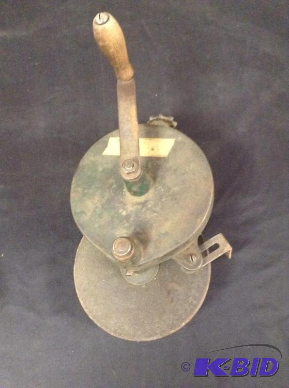 lot 71 image: Primitive Large Bench Mount Hand Grinding Wheel