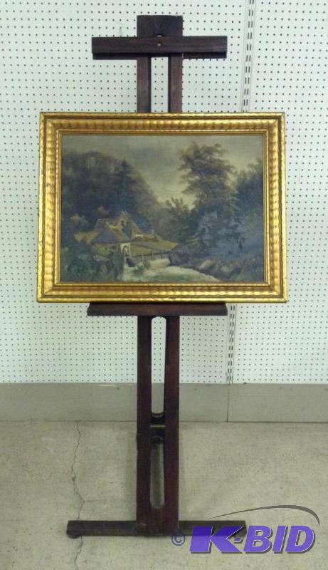 lot 80 image: Oil Painting on Display Easel