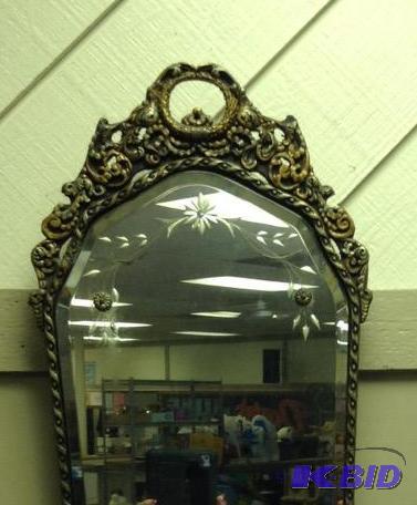 lot 83 image: Old Ornate Wall Mirror