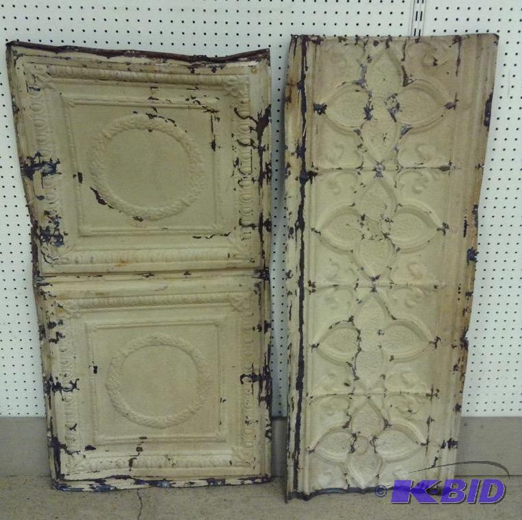 lot 89 image: Two Vintage Decorative Tin Ceiling Pieces