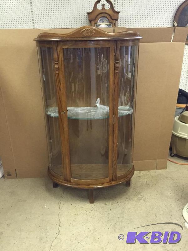 lot 93 image: Curved Front Curio Cabinet