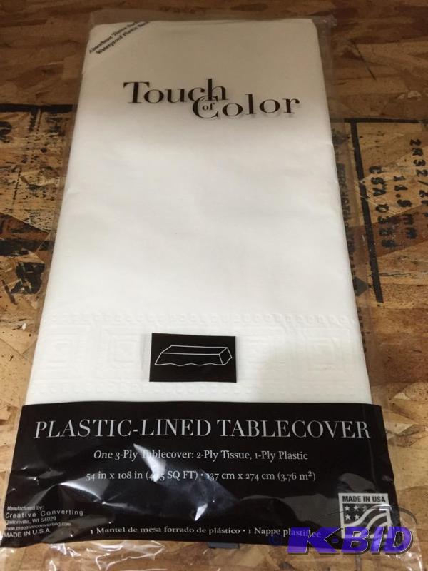lot 13 image: 54 x 108 White Tablecovers