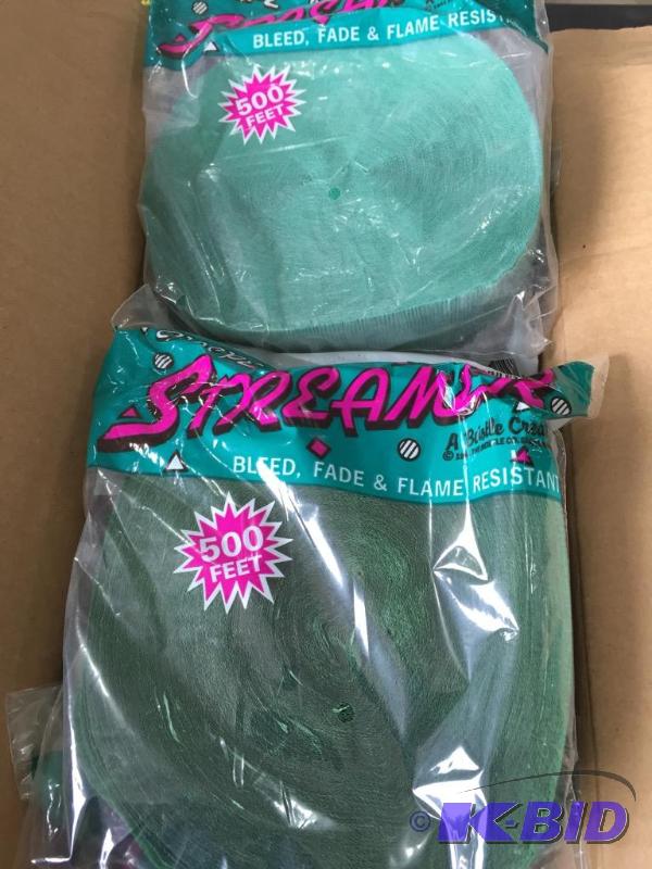lot 272 image: Hunter Green and Teal Party Streamers