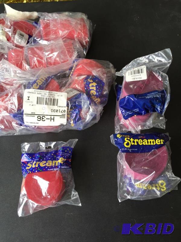 lot 277 image: Burgundy  and Red Party Streamers