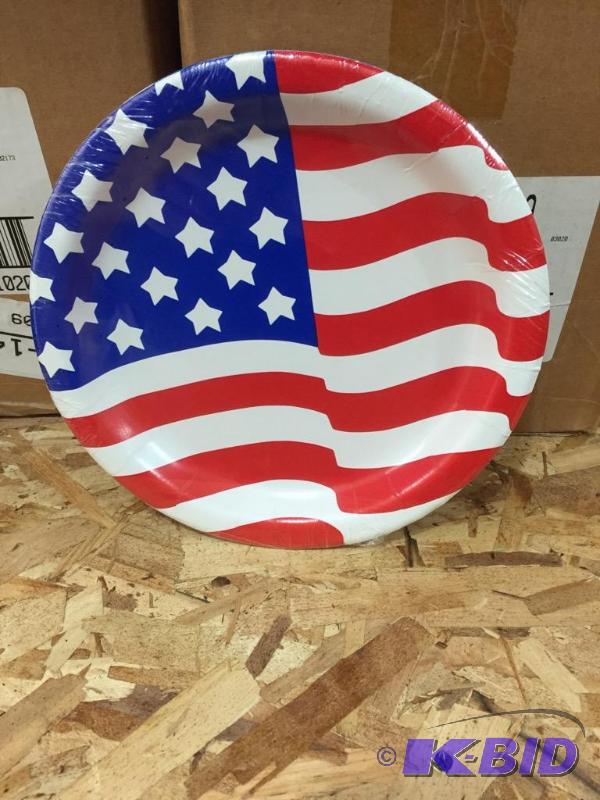 lot 314 image: Red White and Blue Flag Plates