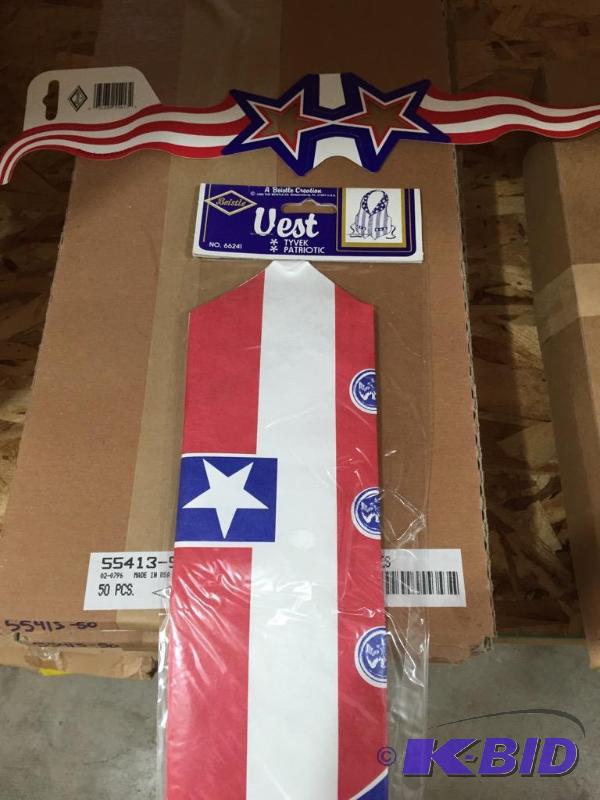 lot 318 image: Patriotic Red White and Blue, Vest and Glasses