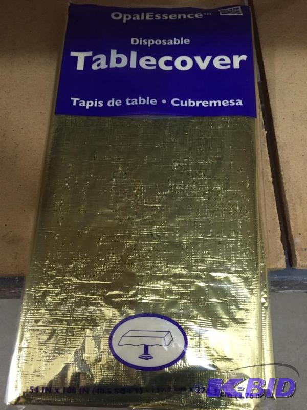 lot 6 image: 54 x 108 Metallic Gold Tablecover