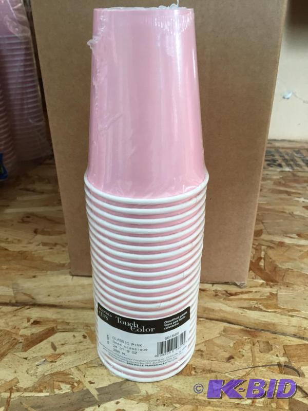 lot 61 image: 9oz Classic Pink Hot & Cold Cups.