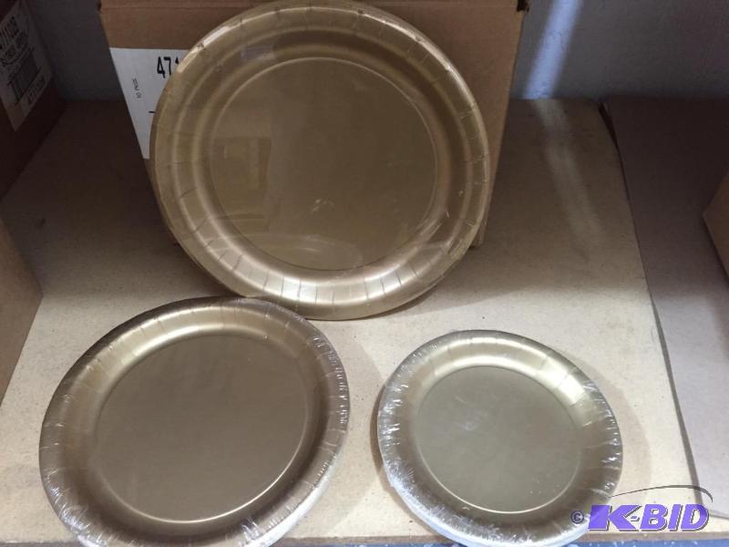 lot 74 image: 10-34 with  8-34 and 6-34 Glitter gold plates