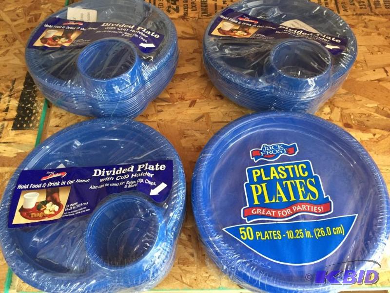 lot 94 image: 10-25 Blue Plastic Plates
