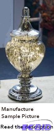 Faux Mercury Vase with Glass Top - 14&quot t...
