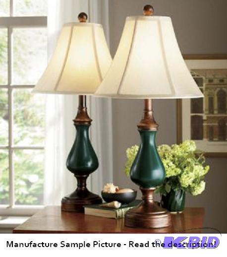 Pair Of Hunter Green&nbspLamps - One is a to...