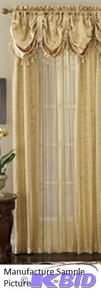 lot 10 image: Dainty Home Tango Curtain Panel - Gold - 58 x...
