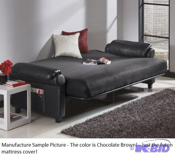 lot 14 image: Futon Cover - Chocolate cover - 54 x 58 - Tex...