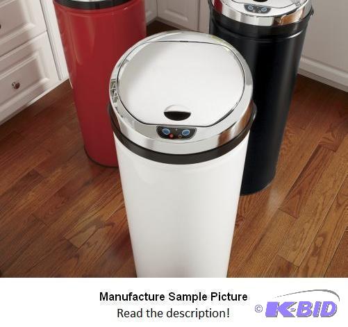 lot 26 image: Automatic Lift Trash Bin - White - With a sim...