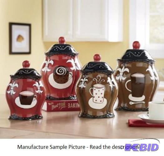 lot 6 image: Set of 4 Coffee Canisters -&nbspStore anythi...