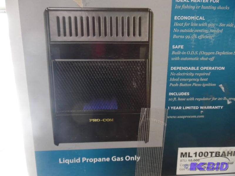 lot J30 image: 10,000-BTU Blue Flame Ice House Heater.
