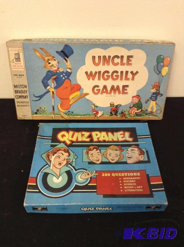 lot 13 image: Vintage Boxed Games Quiz Panel and Uncle Wiggley Game