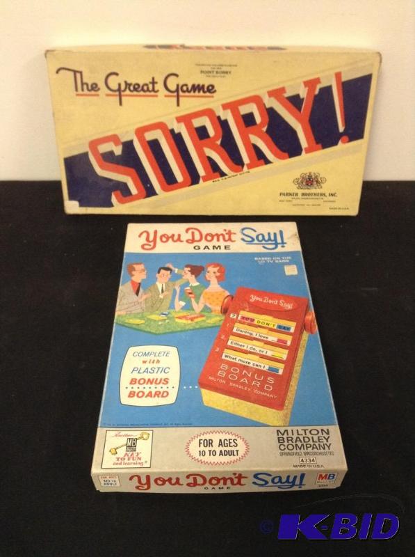 lot 57 image: Vintage Sorry Game and You Dont Say Game
