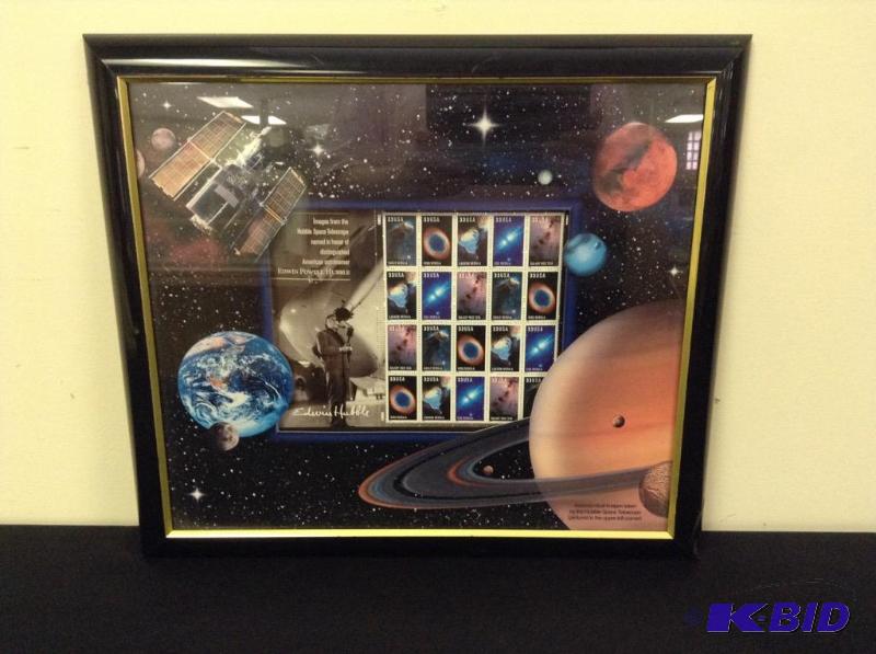 lot 87 image: Framed Hubble Stamps