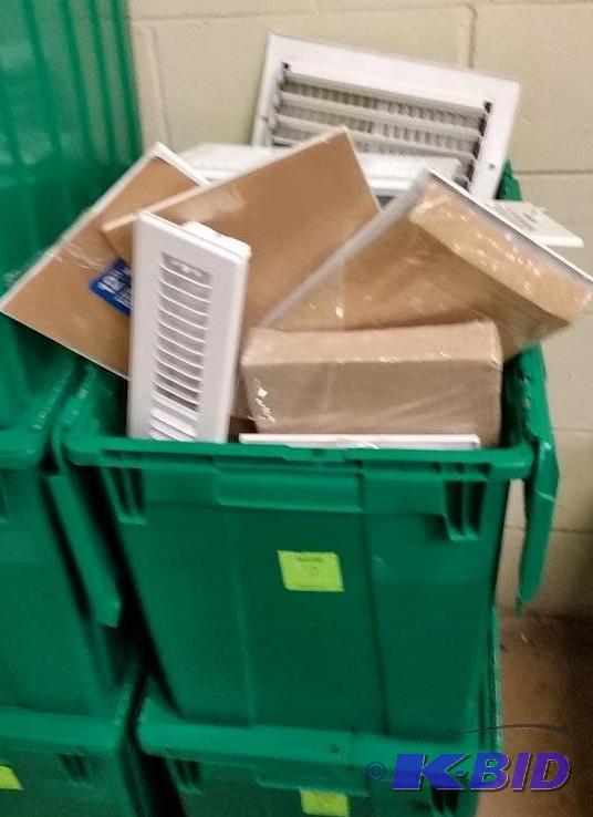 Large Green Storage Bin of Vent Covers