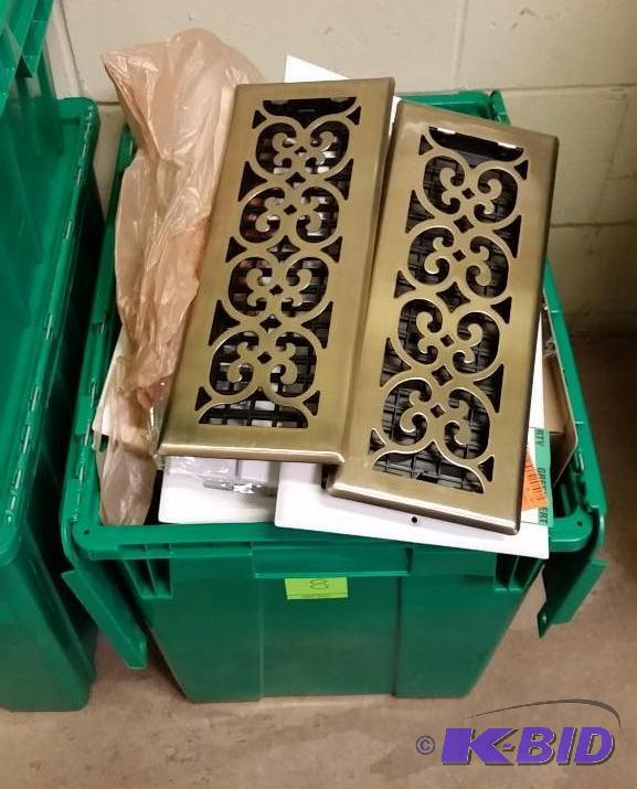 Large Green Storage Bin of Vent Covers