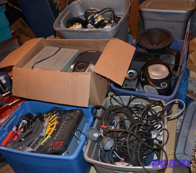 Lot electronics including 7 boxes of misc. e...