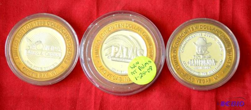 3 Casino coins- fine silver .999...