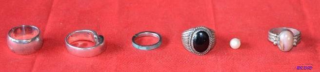 Sterling silver rings &amp 14k gold and pear...
